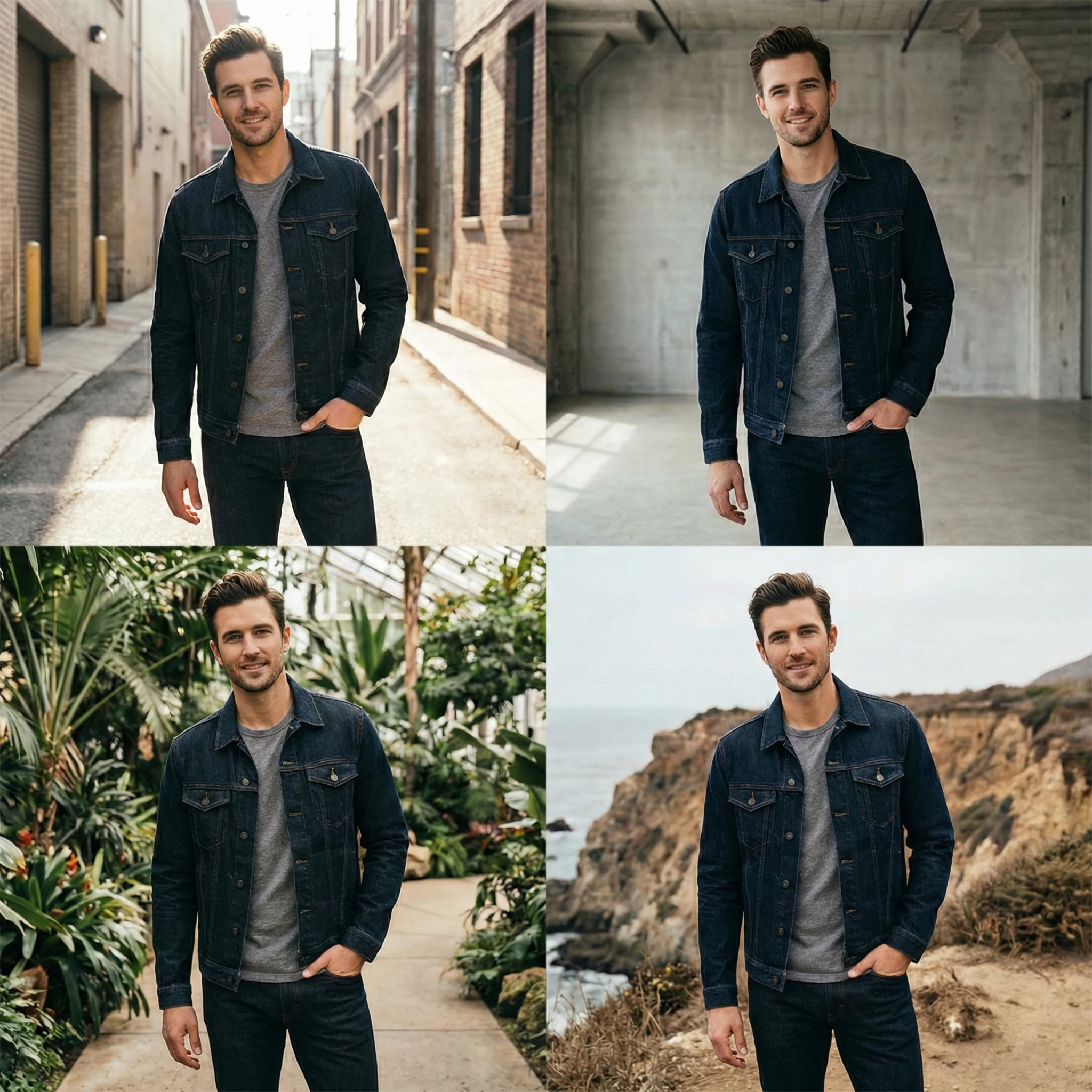 Studio and lifestyle background options for Shopify fashion products